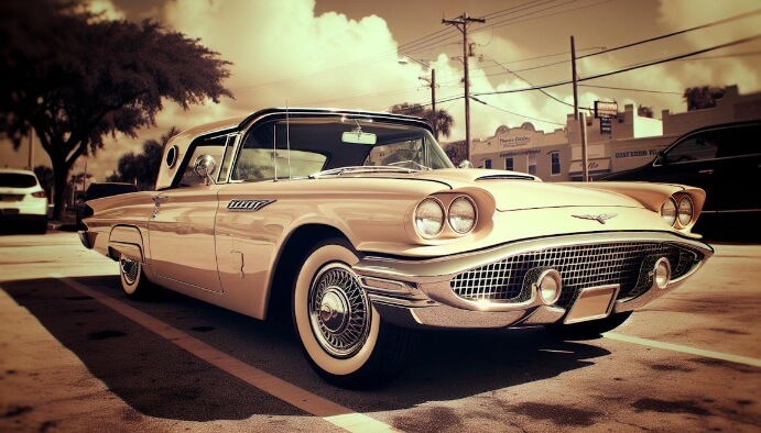 Illustration of 1960s Ford Thunderbird