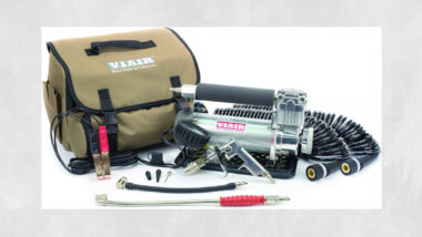 VIAIR 450P-RV portable air compressor with attachments